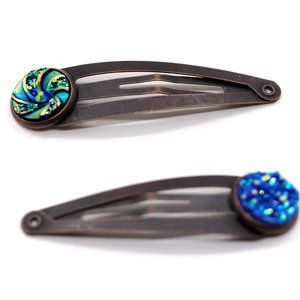 Druzy Bluez Hair Clips